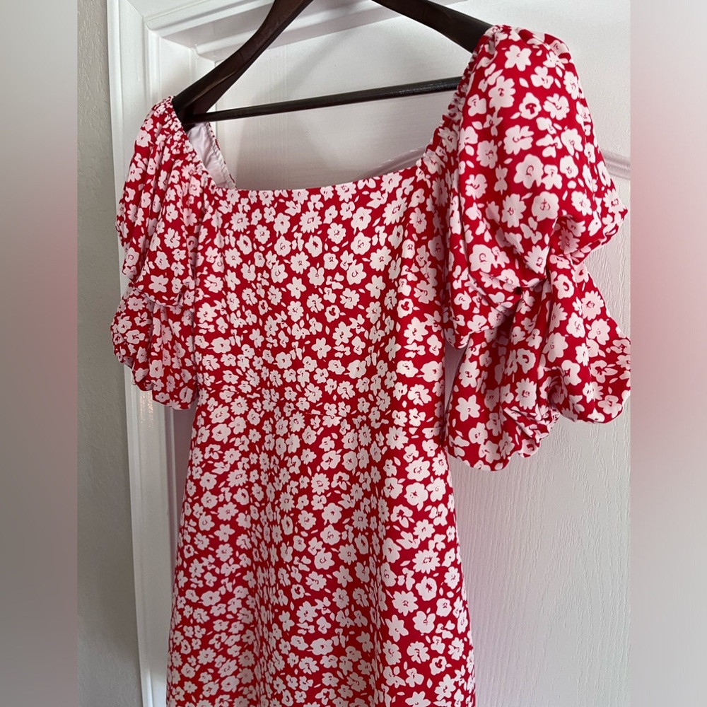 Puff Sleeve Floral Dress (S) - Picture 2 of 5